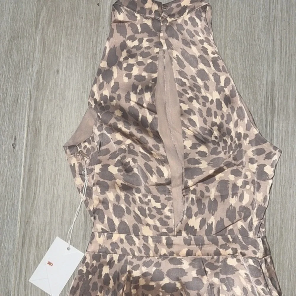 Neutral Animal Print Silk Dress